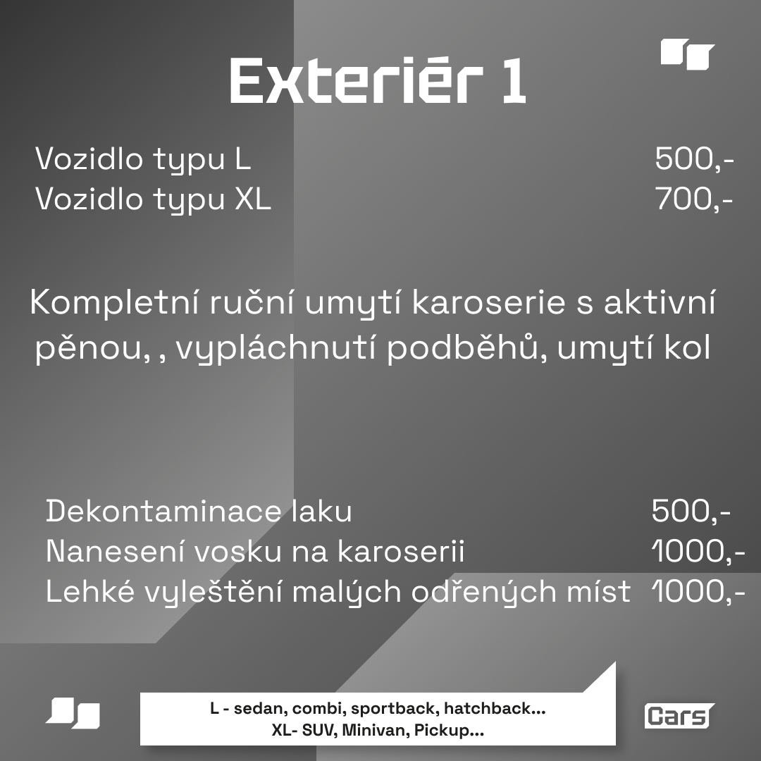 Ceník exteriér 1