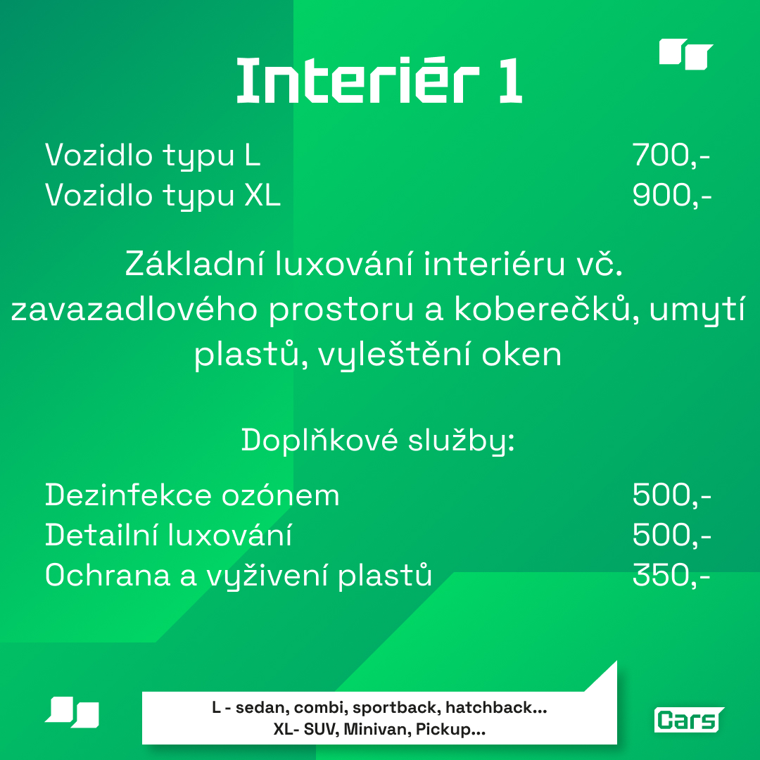 Ceník interiér 1